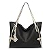 abshoo Women Shoulder Bag PU Leather Tote Crossbody Purse Handbags (Black)