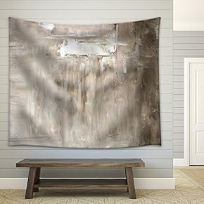 Brown and Beige Abstract Art Painting - Fabric Wall Tapestry Home Decor - 51x60 inches