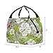 Aosbos Reusable Insulated Lunch Box Tote Bag (Green Flowers)