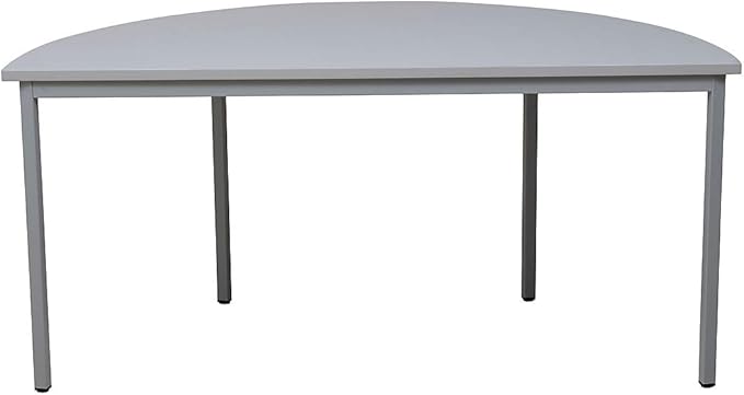 Certeo Bürotisch | Halbkreis | HxBxT 75 x 160 x 80 cm | Grau