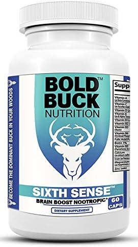 Sixth Sense - Powerful Brain Boost Nootropic - All Natural - Made in the USA - GMP Certified Facility - Easy Open Pressure Seal - Improve Memory, Concentration, Mental Clarity, Focus - Boost Mood