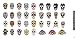 Sugar Skull Nail Decals Assortment #1 Water Slide Nail Art Decals- Salon Quality!