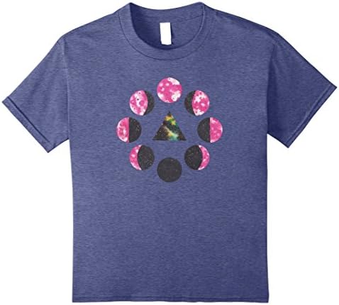 unisex-child Know the Night Sky, Pink Moon Phases T-Shirt 8 Heather Blue