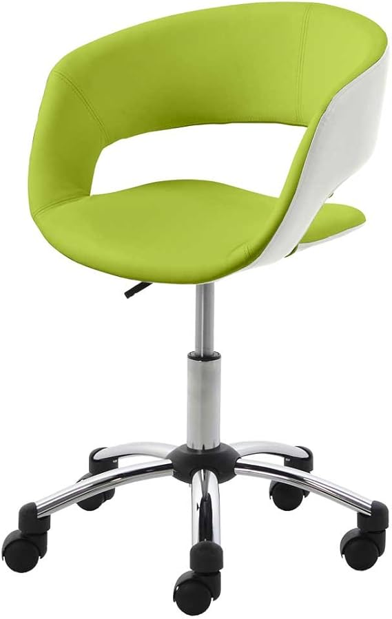 lounge-zone Bürostuhl Drehstuhl MONTREUX modern Kunstleder Lime-Weiss