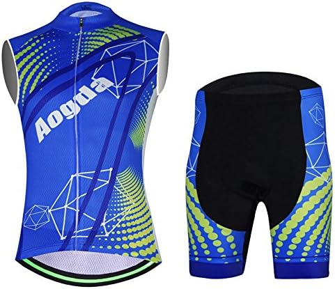 Aogda Cycling Jersey Sleeveless Shirts Men Bike Vest Clothing Team Biking Tops Tight