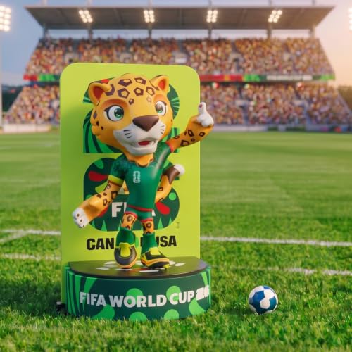 Sanyetral FIFA 2026 Copa Mundial Oficial Licenciada Conjunto de Figuritas de Mascotas de 3 con Caja de Exhibición (Zayu, Arce & Clutch), Figura de Modelo de Mercancía Oficial para Coleccionistas
