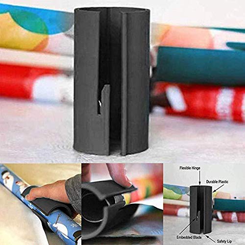 Kanggest Christmas Wrapping Paper Cutter Tool, Safer Easier Cuts Paper Roll for Birthdays and Holiday Present Stickers Any Size Wall Sticker Decorations Kraft Slitter Trimmer Blades (Blue)