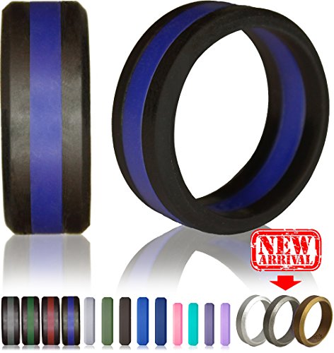 Knot TheoryStriped Silicone Ring for Men and Women – Black, Grey, Red, Blue, Orange, Yellow, Purple