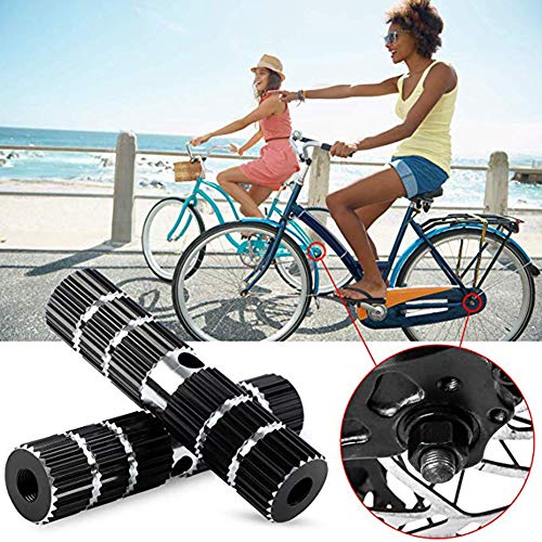 Aochol Axle Foot Pegs, 2 PCS 220lb Capacity Aluminum Alloy Bicycle Foot Stunt Pegs, for Kids Adult BMX Mountain Bike Bicycle Cycling(Black) - Thumbnail 3