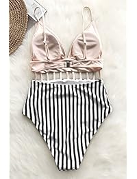 CUPSHE traje de baño de una sola pieza sin espalda con tirantes para dama Afternoon Sunshine