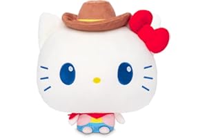 TeeTurtle Cloudheads Cowgirl Hello Kitty Plush - 8-Inch Amazon Exclusive Official Sanrio Stuffed Animal with Embroidered Details - Soft Cuddly Plush Toys for Kids, Teens, and Adults