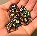 TLL TECHNOLOGY Metal Game Dice Zinc Alloy Metal Polyhedral 7-Die Dice Set for Dungeons and Dragons RPG Dice Gaming D&D Math Teaching, d20, d12, 2 Pieces d10 (00-90 and 0-9), d8, d6 and d4 (Rainbow)