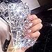 Aearl Bling Diamond Case for iPhone 8/7 4.7 inch, 3D Homemade Luxury Sparkle Crystal Rhinestone Shiny Glitter Full Clear Stones Back Phone Cover with Screen Protector for iPhone 7/8 - Clear
