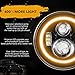 7 Inch LED Halo Headlights with Turn Signal Amber DRL White+ 4 ” Halo Fog Lights for Jeep Wrangler 1997-2017 JK JKU TJ LJ Rubicon Sahara Unlimited White DRL/Amberthumb 4
