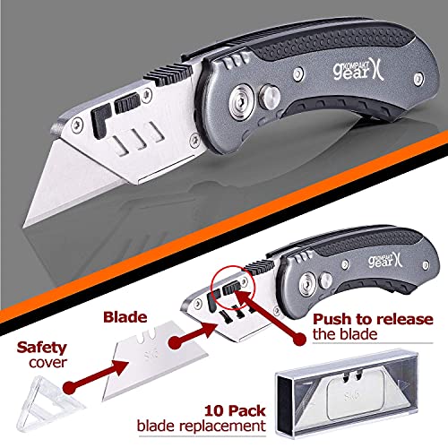 KompaktGear Utility Knife Box Cutter Knife Heavy Duty Razor Knife