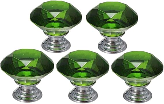 Grün 5pcs Kristall Kabinett Knöpfe 30mm Glas Türgriffe Schrank