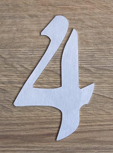 COBBLER House number 4, brushed stainless steel, type 2, 7 inch