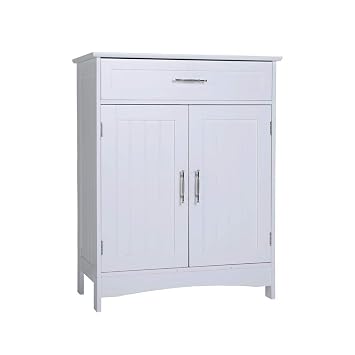 Kitchen Cupboard Wooden Entryway Storage Cabinet Gototop Free Standing Bathroom Floor Cabinet With Drawer And Adjustable Shelf White Bathroom Furniture Sets