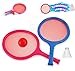 Badminton Racket Set for Kids, Toddlers with 2 Paddles, Ball and Birdie - Junior Kindergarten Student Outdoor Sports Tennis Racquet Play Game Beach Toys (2 Pack)