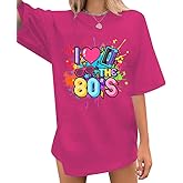 Oversized 80s Shirt for Women I Love The 80s Shirt Vintage neon Shirts for Birthday Party Gift Casual Outfits