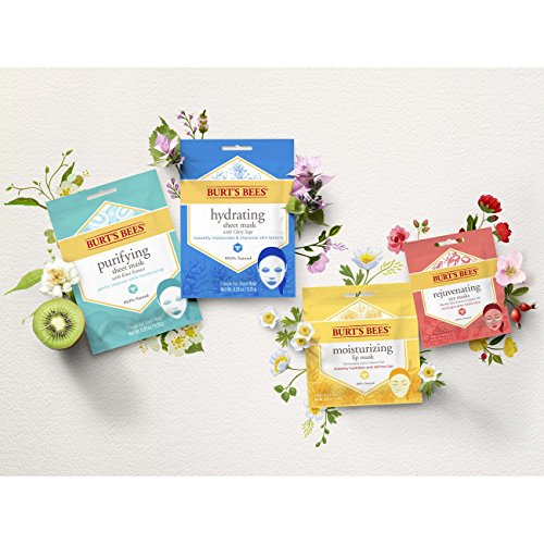 Burt's Bees Hydrating Face Mask, Single Use Sheet Mask, 6 Count