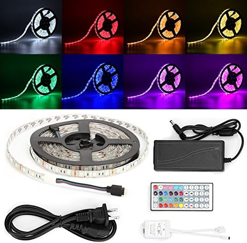 YBKJ 16.4ft 300 LEDs Waterproof Flexible Color Changing RGB SMD5050 led Light Strip Kit Rope Lights for Indoor and Outdoor Decoration
