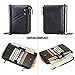 Contacts RFID Mens Genuine Leather Double Zipper Pocket, Black, Size One Size
