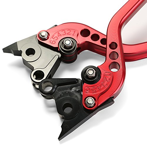 CICMOD Motorcycle Brake & Clutch Lever Adjustable For YAMAHA FZ6 FZ6R FZ8 FZ1 XJ6 (Red)
