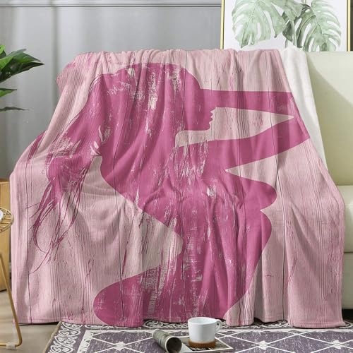FJWXCBD Sexy Throw Blanket, Pink Naked Girl Fleece