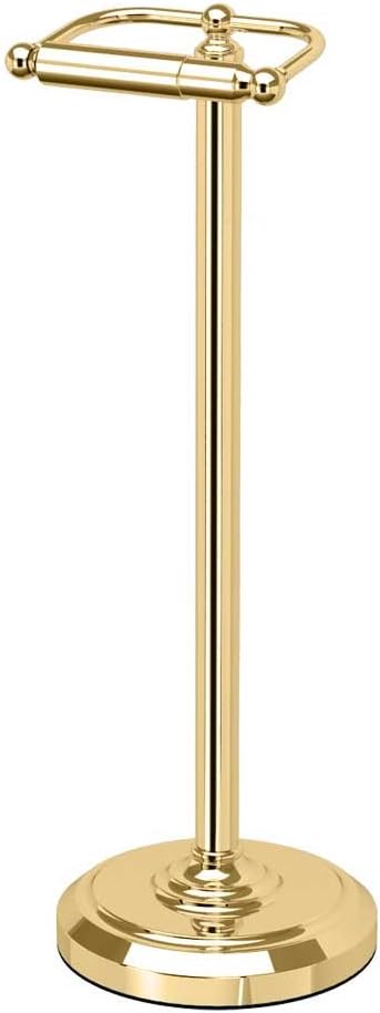 Gatco 1436 Bailey Freestanding Toilet Paper Holder in Polished Brass