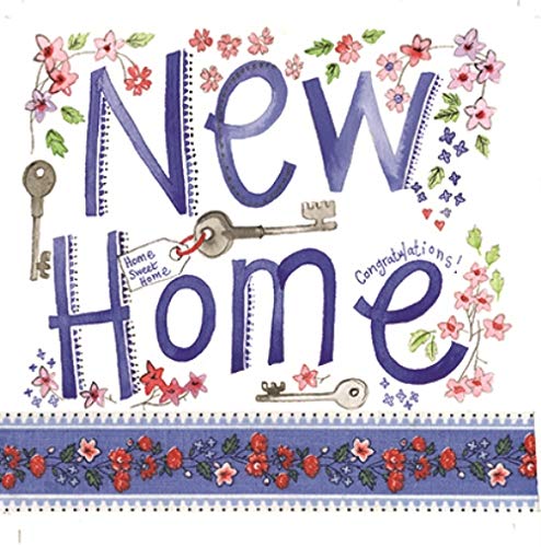 Alex Clark Key to the Door New Home Card- Key - Flowers - Floral - Home - House Key - Greetings Cards - Cards for New Home - Designed and Printed in the UK
