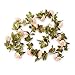 Felice Arts 2 Pack 17 Heads 7.2 Ft/pc Artificial Silk Fake Flowers Autumn Rose Vine Realistic Hanging Silk Rose Plants Wedding Home Party Arch Decor (Champagne)