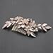 Mariell Rose Gold Designer Bridal Hair Comb Wedding Headpiece - Hand-Painted Leaves, Crystals & Pearls