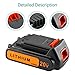 2Pack DSANKE LBXR20 3500mAh Replacement for Black and Decker 20V Lithium Battery Max LB20 LBX20 LST220 LBXR2020-OPE LBXR20B-2 LB2X4020 Cordless Tool Battery