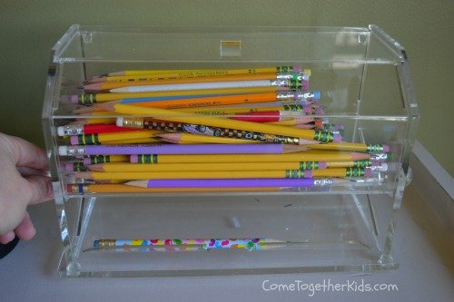 Pen and Pencil Dispenser Clear Acrylic Teachers Favorite Ready to Decorate - As Seen on Pinterest - Thumbnail 4