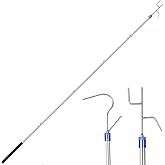 Clothes Hook Pole, 29" to 74"Adjustable Clothes Hanger Reaching Hook | Clothing Hook Pole, Stainless Steel Sponge Handle, Retrieve Clothes From High Places, Works for Shutters &amp; Ceiling