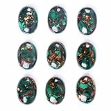 Wholesale 25mm Oval cabochon CAB flatback semi-precious gemstone 5pcs (Copper malachite)