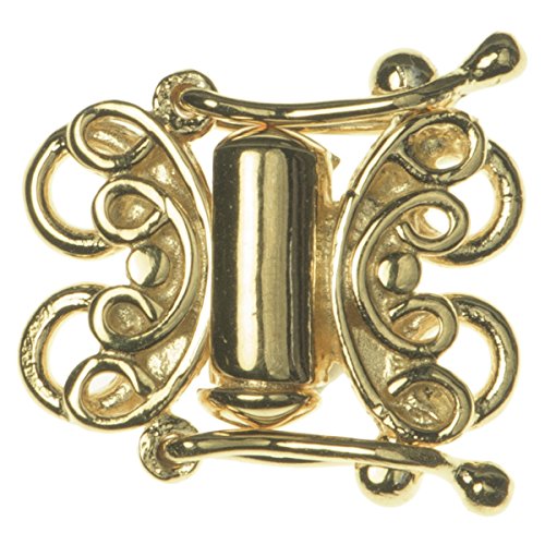 925 Sterling Silver With Gold Tone Butterfly 2 Strand Pearl Box Clasp Connector Switch Bead with Safety Lock