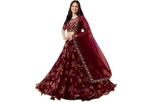 Suppar Sleave Women Ethnic Wear Floral Digital Printed Organza Zari Sequins Work Semi-Stitched Lehenga Choli With Dupatta