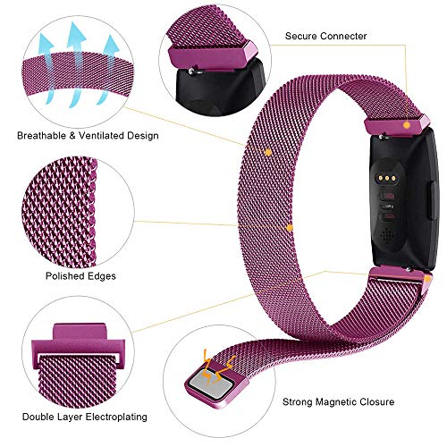 CAVN Metal Bands Compatible for Fitbit Inspire/Inspire HR Bands for Women Men Small Large, Replacement Stainless Steel Wrist Strap Accessory - Thumbnail 4