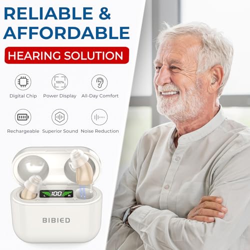 Hearing Aids for Seniors, Rechargeable Hearing Aids with Crystal-Clear Sound, Smart Noise Reduction, Nearly Invisible