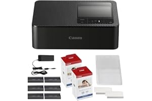 Canon SELPHY CP1500 Compact Photo Printer | Black with 2 x KP-108IN Color Ink and Paper Set (3 Items)