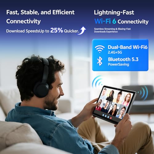 SVITOO Android Tablet 10 Inch, Android 16 Tablet for Kids Adults, 20GB RAM 32GB Storage 1TB Expandable, Dual Cameras 8MP 2MP, 6000mAh Dual Speakers WiFi 6, Gray