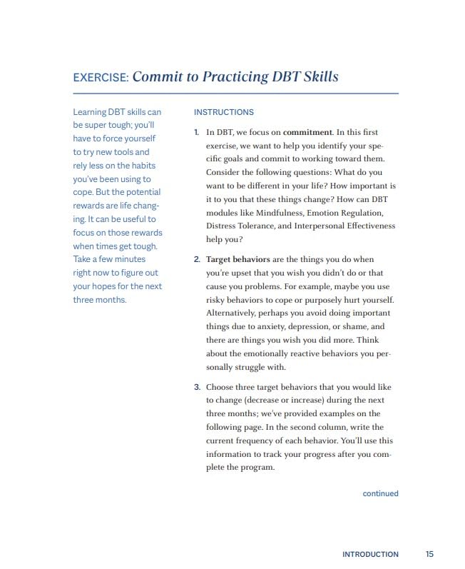 Self-Directed DBT Skills: A 3-Month DBT Workbook to Regulate Intense Emotions and Create Lasting Change with Dialectical Behavior Therapy