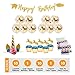 Unicorn Birthday Party Supplies Decorations: 32 Pack Gold Confetti Balloons, Cake Decoration, Cupcake Toppers, Banner and Magical Enchanted Hair Ties Favors for Girls, Boys, Pink, Gold