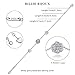 Billie Bijoux Womens 925 Sterling Silver Diamond Rose Flower Love Symbol Charm Adjustable Bracelet for Women Girls White Gold Plated
