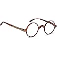 BLUELESS Vintage Round Reading Glasses Professor Readers (Brown Tortoise, +2.50)