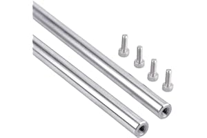 BUVVTPU [2pcs/Pack] 8 x 350mm Linear Motion Rod Shaft Guide, 2PCS End Hollow Linear Steel Rods with Screws for 3D Printer and CNC Machine (Inner Hole Dia 4mm) (End Hollow Inner Hole Diameter: 4mm, 8 x 350mm)
