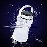 Suaoki Led Camping Backpacking Lantern Lamp Lights 1000mAh Rechargeable Battery Solar Panel or USB Port Powered Collapsible Waterproof Silicone Container Lightweight for Garden Camper Hiking Outdoor Kids Splashing