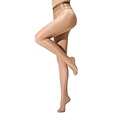 Yilanmy Women's Shimmer Tights, 30D Oil Shiny Pantyhose Brown Sheer Stockings Dance Jazz Tights